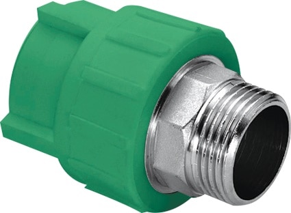 Racord PPR metalic, 20 mm, racord 1/2, filet exterior, verde