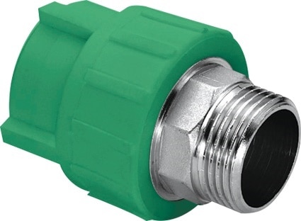 Racord PPR metalic, 20 mm, racord 3/4, filet exterior, verde