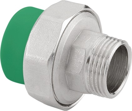 Racord PPR cu olandez, 20 mm, racord 1/2, filet exterior, verde