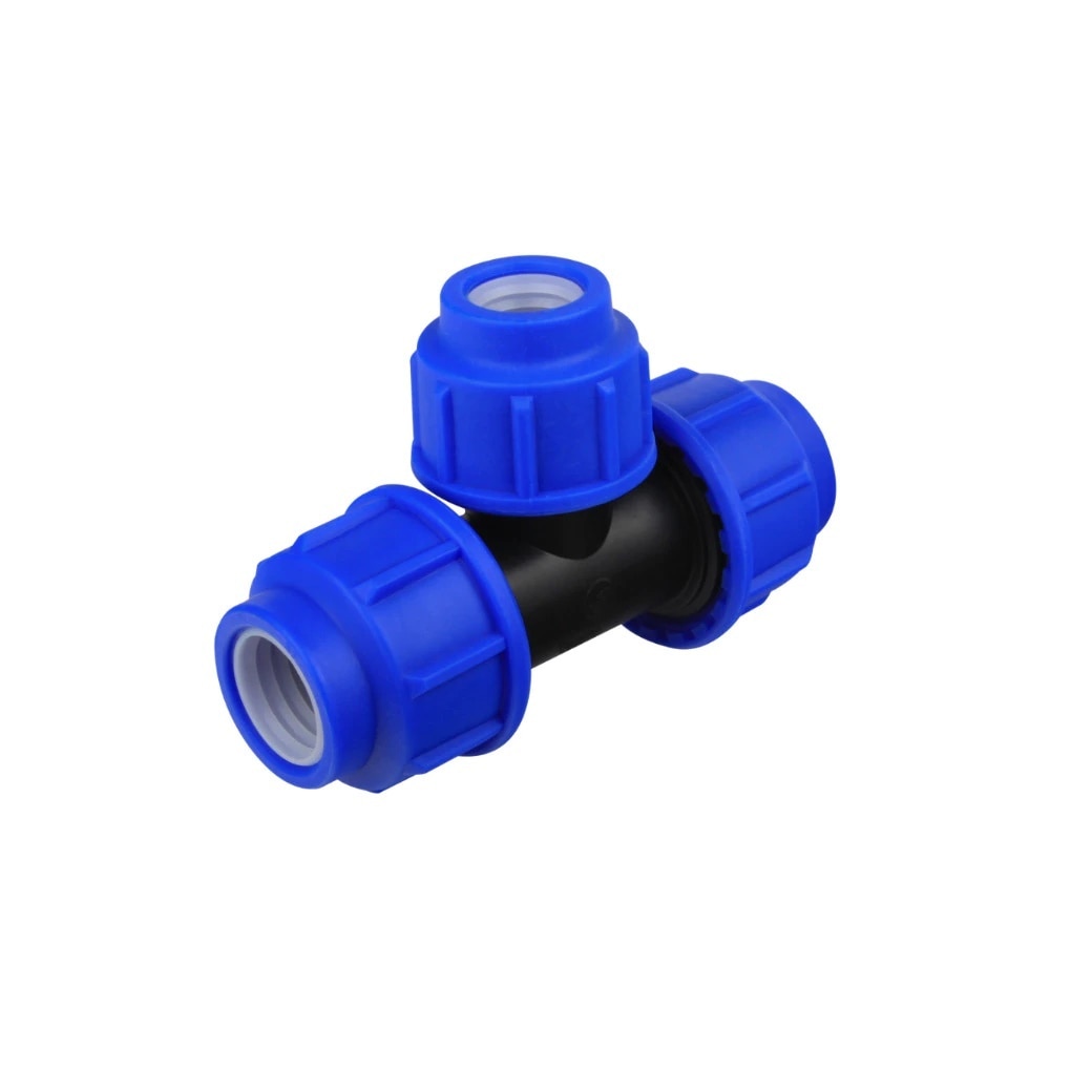 Teu compresiune PEHD, PN16, 32 x 25 x 32 mm, rosu