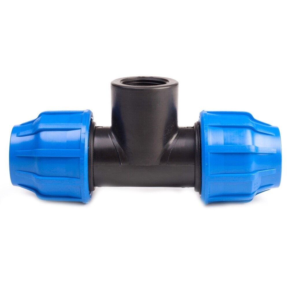 Teu compresiune PEHD, PN16, 40 mm, racord 1 x 1/4, filet interior