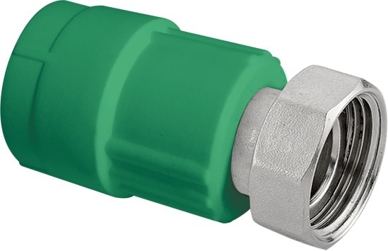 Racord PPR cu semiolandez, 20 mm, racord 3/4, filet interior, verde