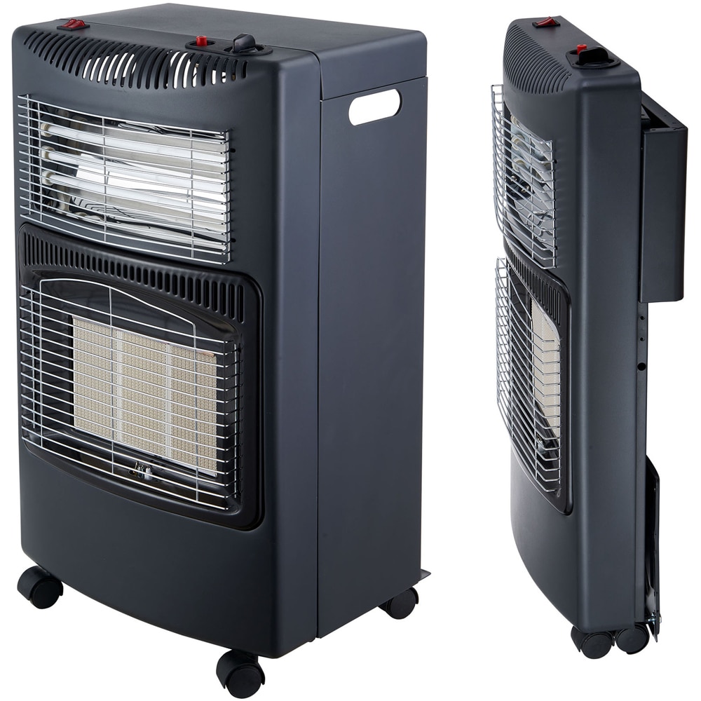 Soba mobila pe gaz si curent electric Reecomer ST-GE-F, 4.2 / 1.2 kW, 42 x 36 x 73 cm, negru