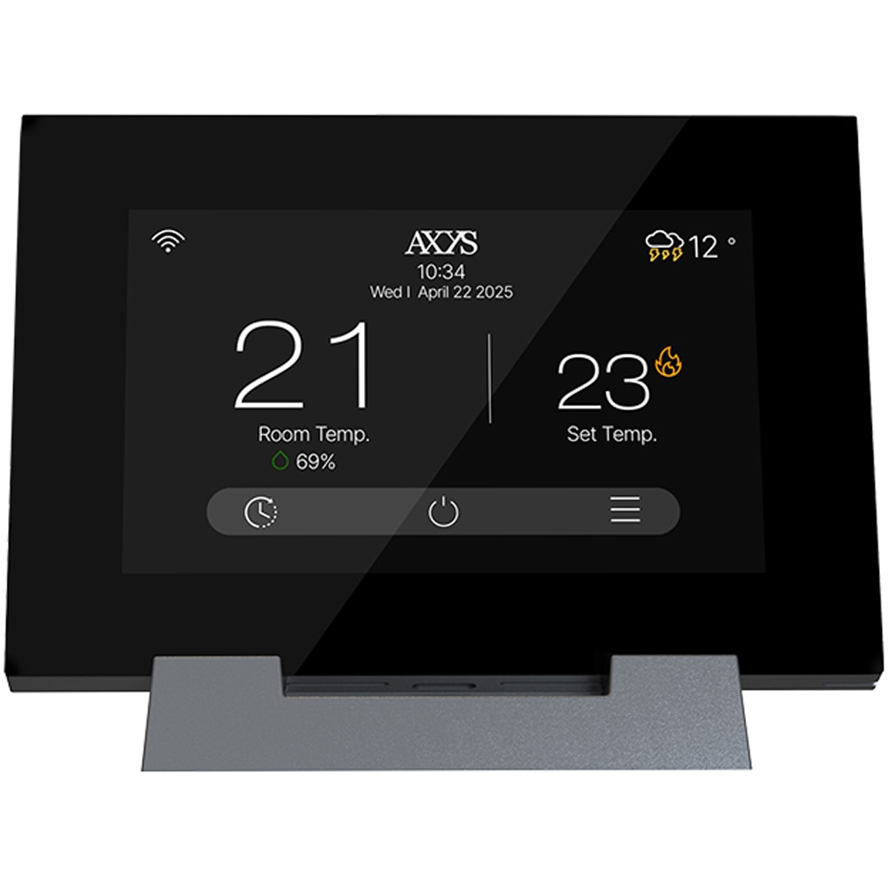 Termostat Smart AXYS ATP-S16TFT, fara fir, Wi-Fi, +/- 0.1C, negru