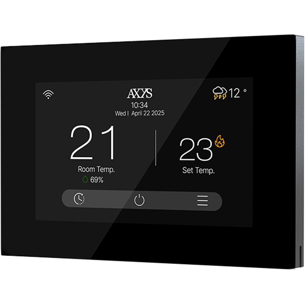 Termostat Smart AXYS ATP-S16TFT, fara fir, Wi-Fi, +/- 0.1C, negru