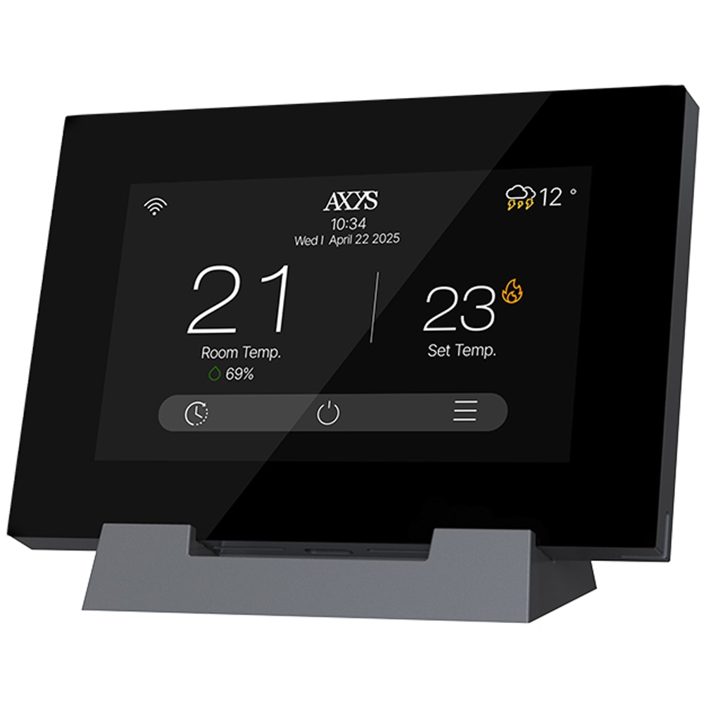 Termostat Smart AXYS ATP-S16TFT, fara fir, Wi-Fi, +/- 0.1C, negru