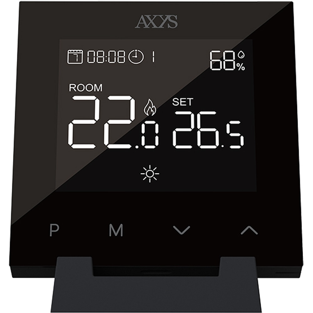 Termostat Smart AXYS ATP-S14, fara fir, Wi-Fi, +/- 0.1C, negru