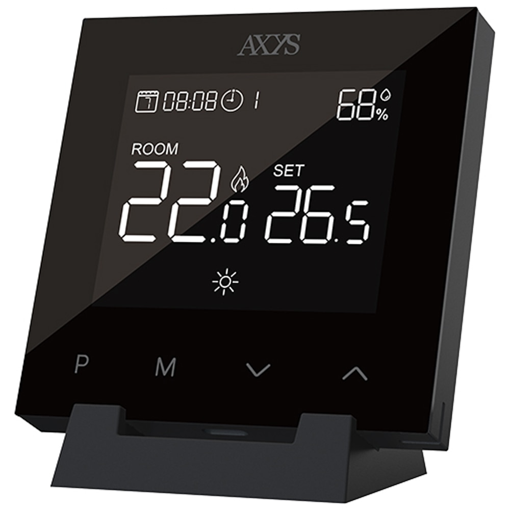 Termostat Smart AXYS ATP-S14, fara fir, Wi-Fi, +/- 0.1C, negru