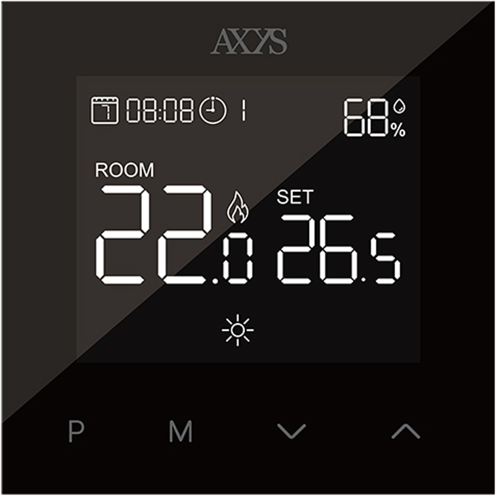 Termostat programabil AXYS ATP-13, fara fir, RF, +/- 0.2C, negru