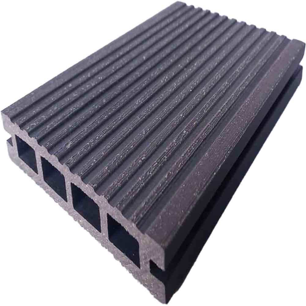 Placa deck exterior, 2200 x 145 x 26 mm, WPC, gri antracit