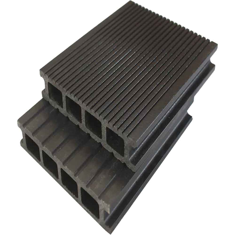 Placa deck exterior, 2200 x 145 x 26 mm, WPC, gri antracit