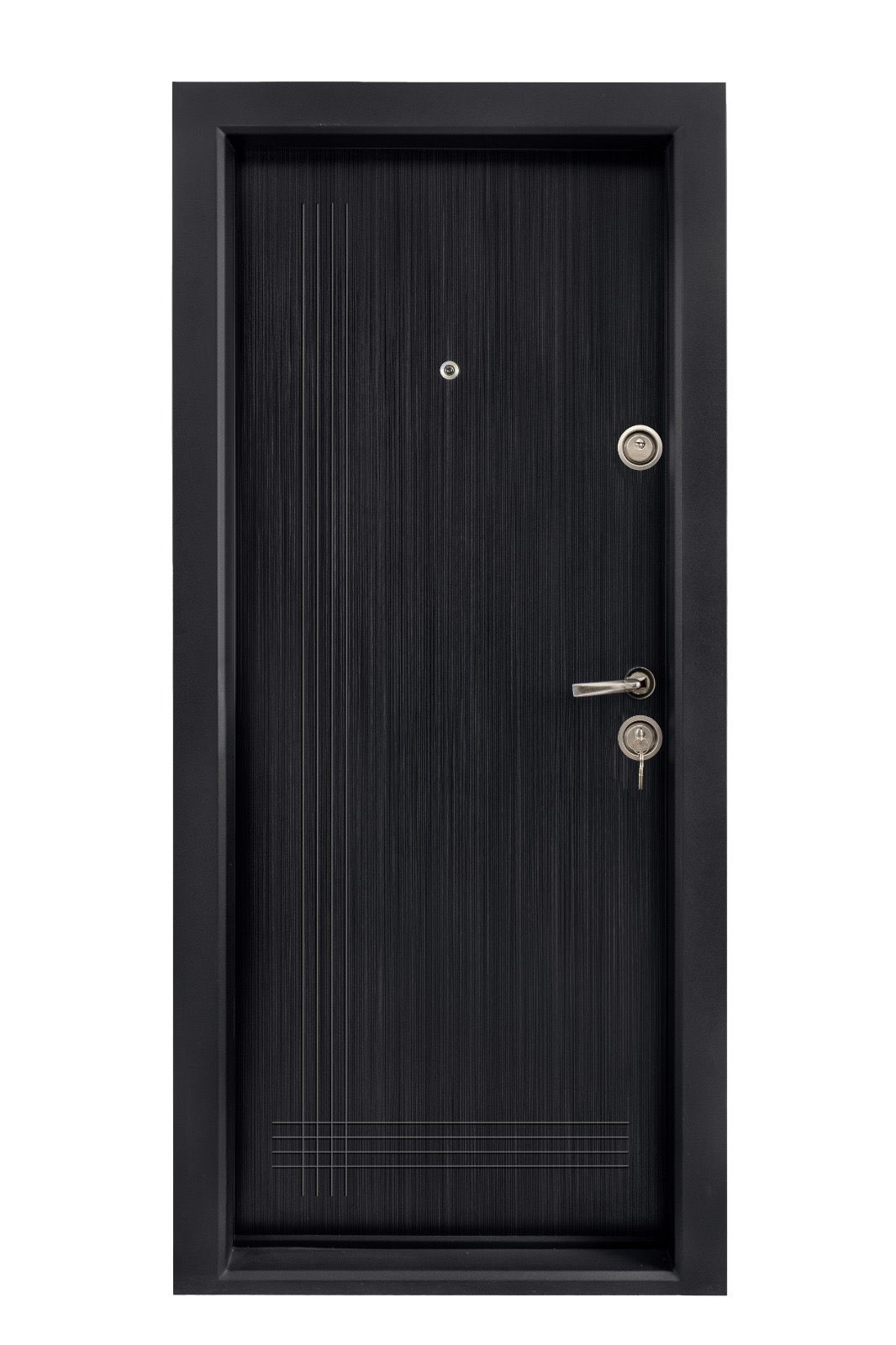 Usa de intrare pentru apartament, MDF, Negru perlat, fara geam, Stanga, 201 x 88 cm  Elegant Door