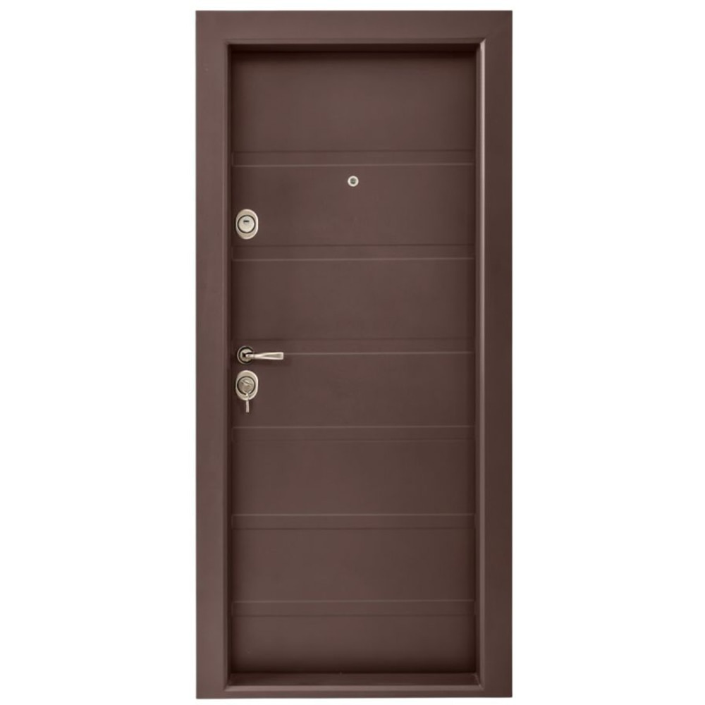 Usa metalica pentru exterior BR20. fara geam, dreapta, 205 x 88 cm, maro
