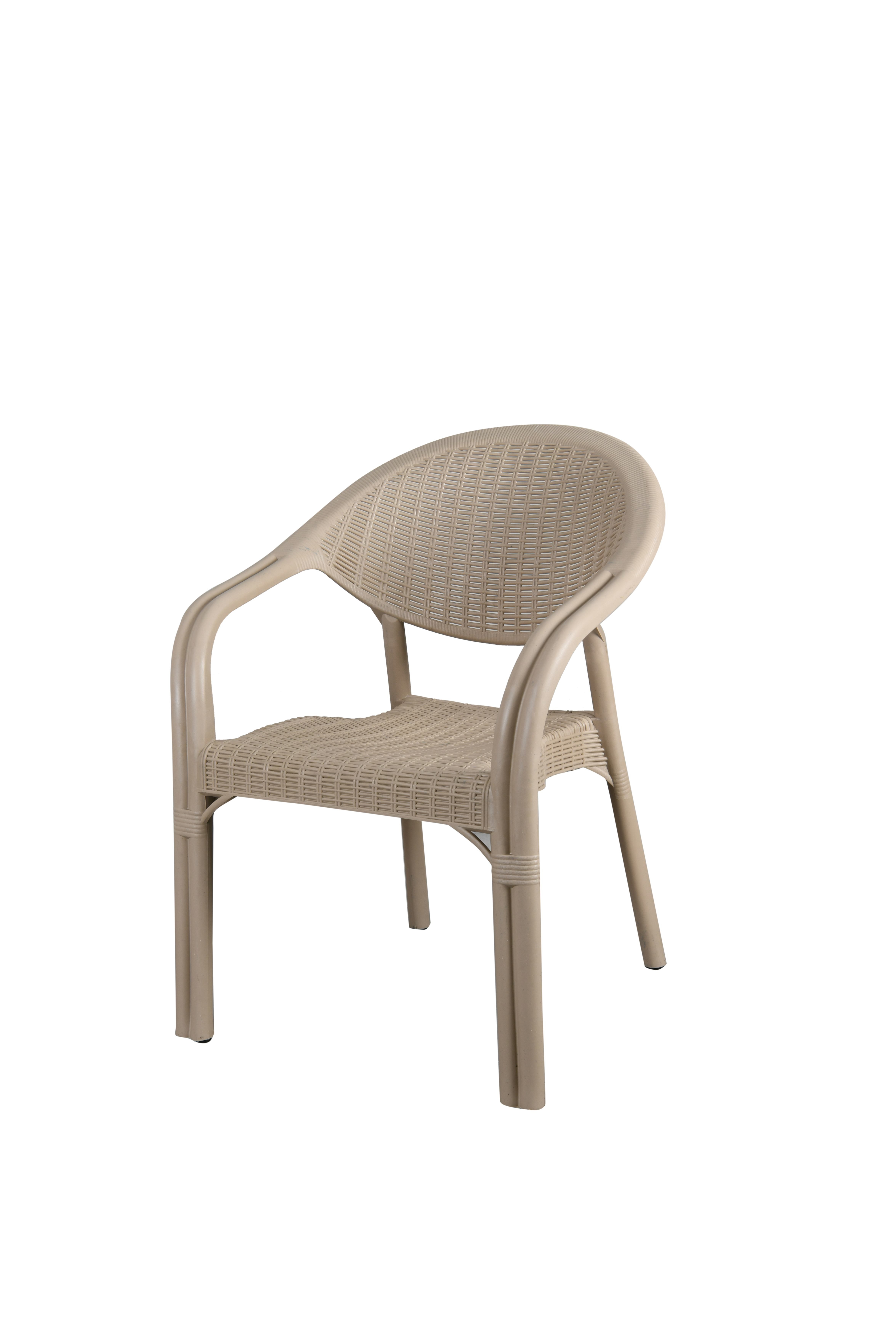 Scaun gradina, plastic, model Bamboo, 69 x 55 x 84 cm, cappuccino