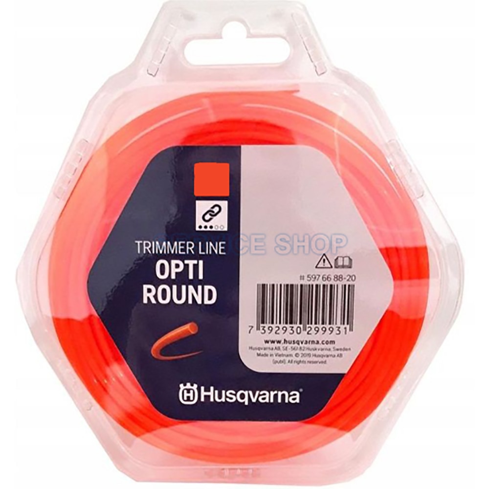 Fir pentru motocoasa HUSQVARNA Opti Round, 2.4 mm x 15 m, portocaliu