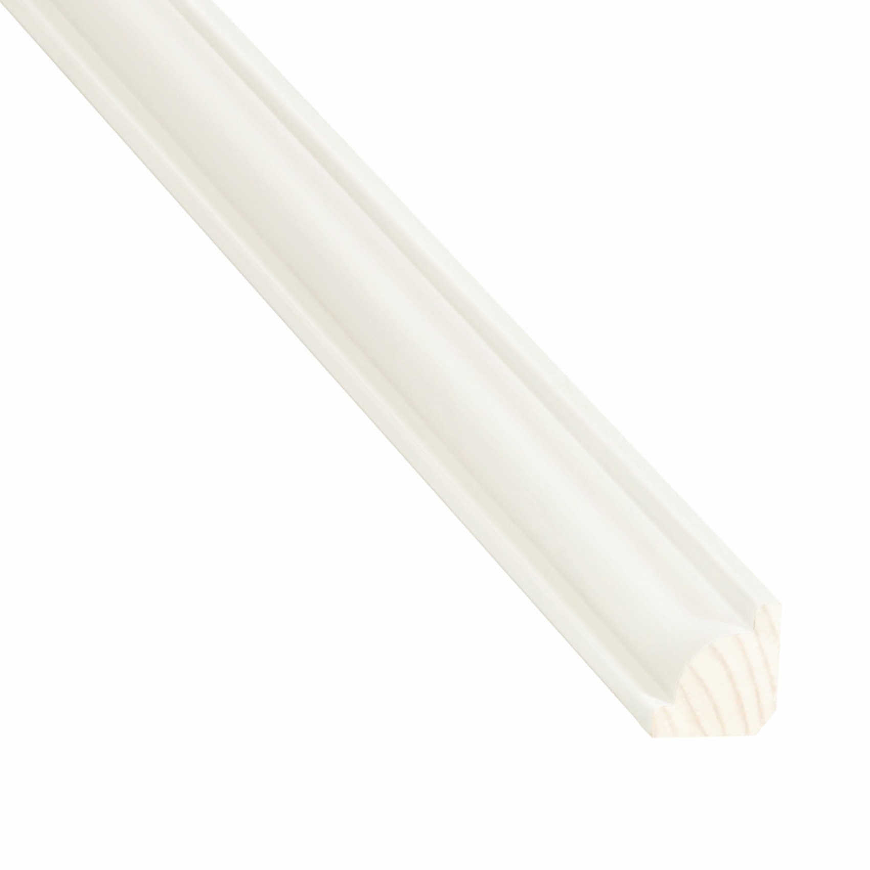 Coltar inferior din lemn, 16 x 16 mm, 2.4 m, pin, alb