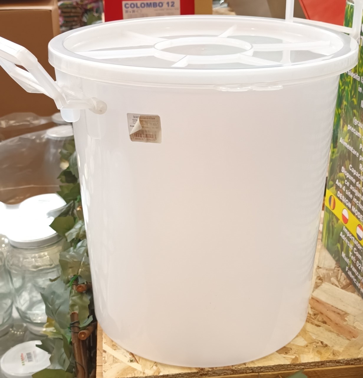 Galeata pentru muraturi, rotunda, cu capac, 20L • Plastiking