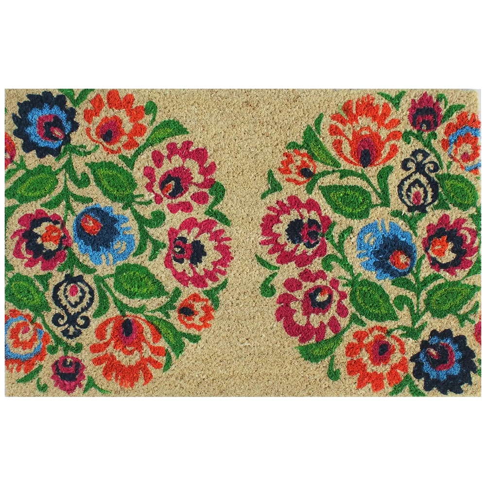 Covoras intrare UNIC SPOT Flower Power, 40 x 60 cm, cocos, maro