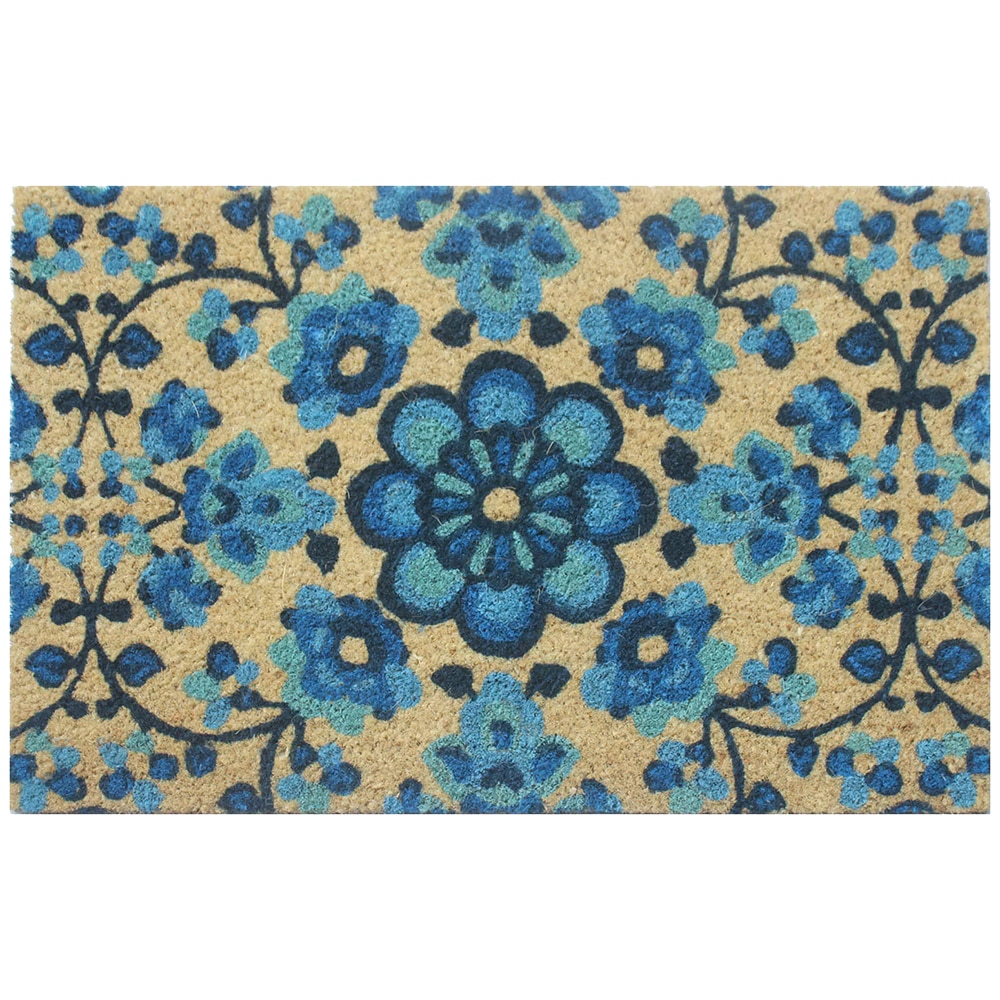 Covoras intrare UNIC SPOT Flower Power, 40 x 60 cm, cocos, maro