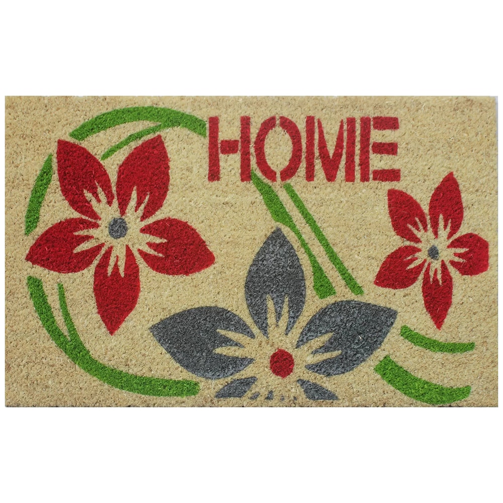 Covoras intrare UNIC SPOT Flower Power, 40 x 60 cm, cocos, maro