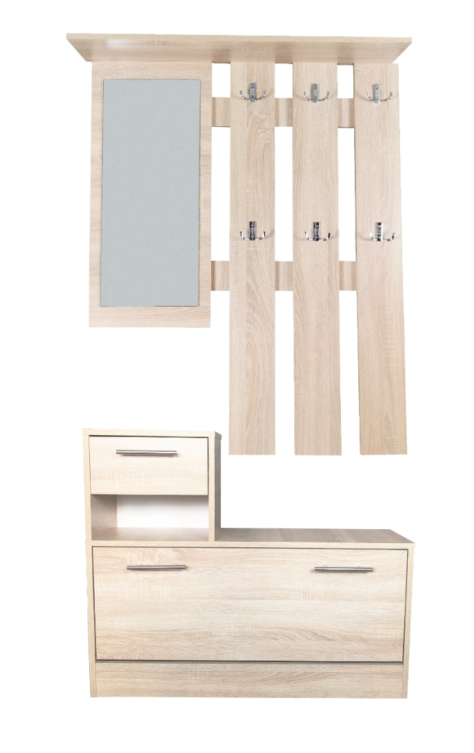 Set mobilier hol Filio, PAL, 90 x 24 x 191 cm, stejar