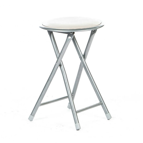 Scaun pliant, alb, metal, 45 x 30 x 30 cm  Malaga