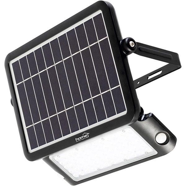 Proiector LED cu panou solar si senzor de miscare HOME FLP 1000 SOLAR, 10W, 1000 lumeni, negru