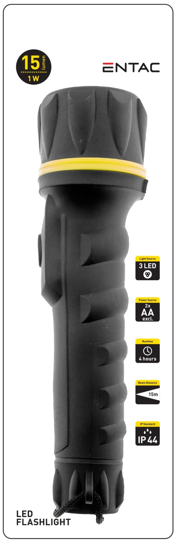 Lanterna, 2AA, Plastic • Entac