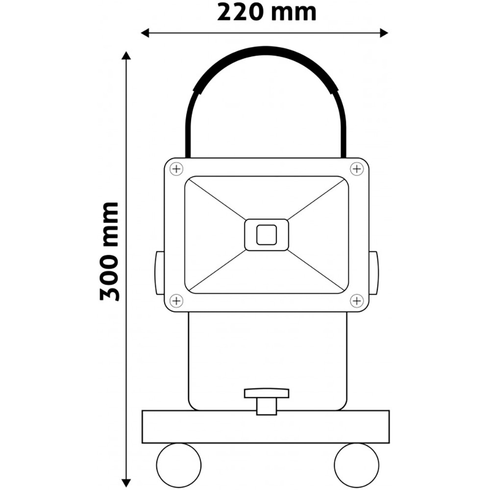 Proiecctor LED portabil Avide, 20W, 1010lm, 6400K, IP65, acumulator, negru-galben