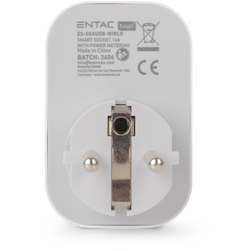 Adaptor priza ENTAC ES-SSAUSB-WIBLE, 3680W, IP20, alb