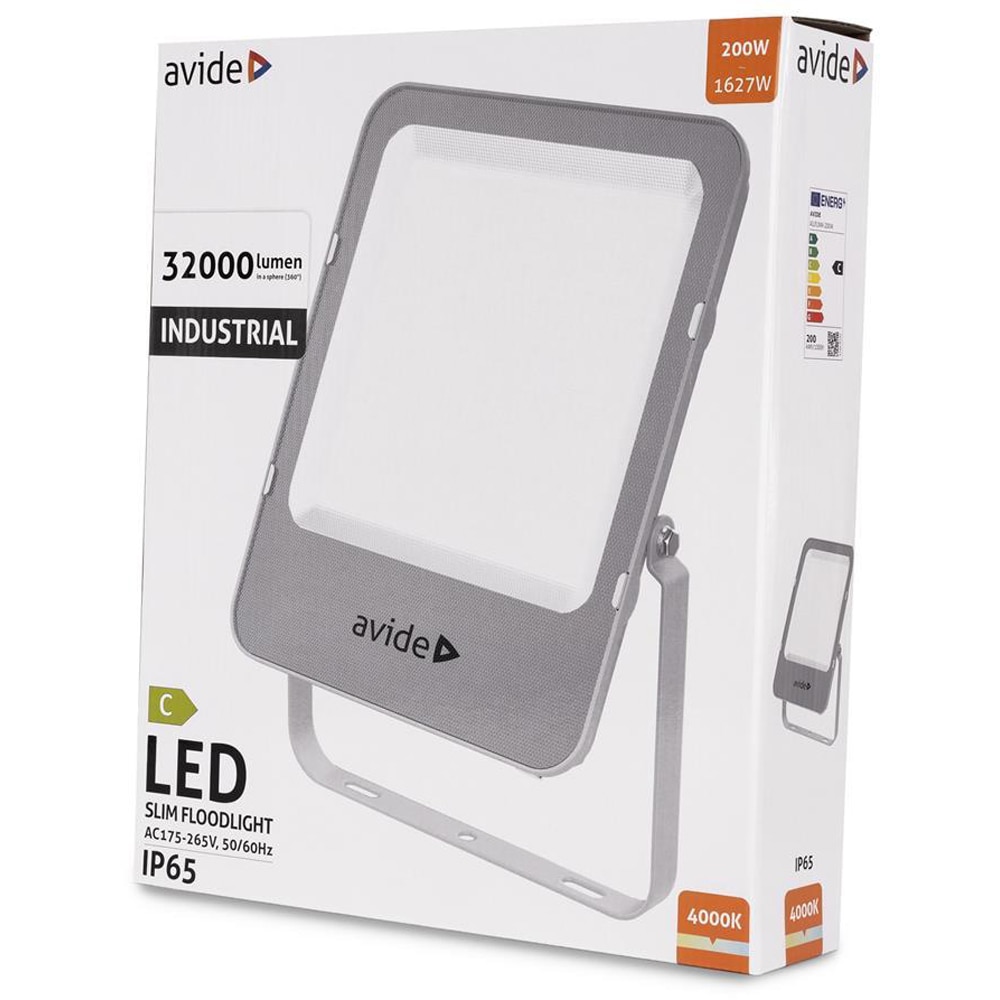 Lampa de lucru AVIDE AILFLNW-200W, 200W, 32000lm, argintiu