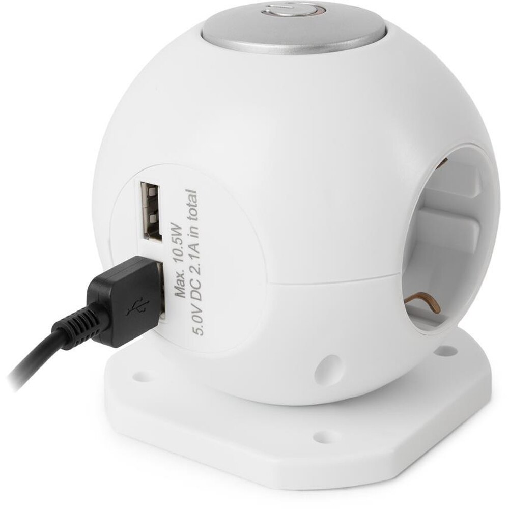 Prelungitor ENTAC ESC1.5G3-USB-GLOBE, 3680W, 1.5m, alb