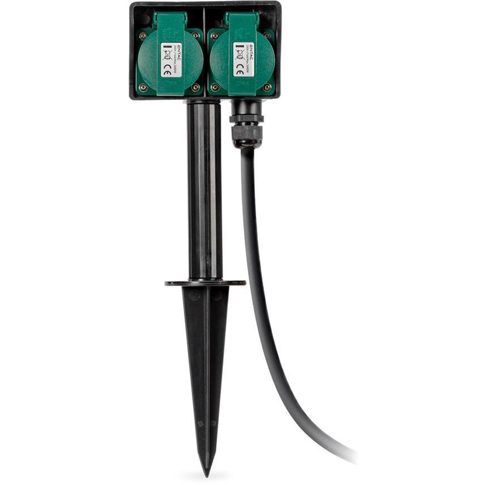 Prelungitor ENTAC ESE1.5G2-1.5-IP44S, 3680W, 2 prize, 1.5m, negru