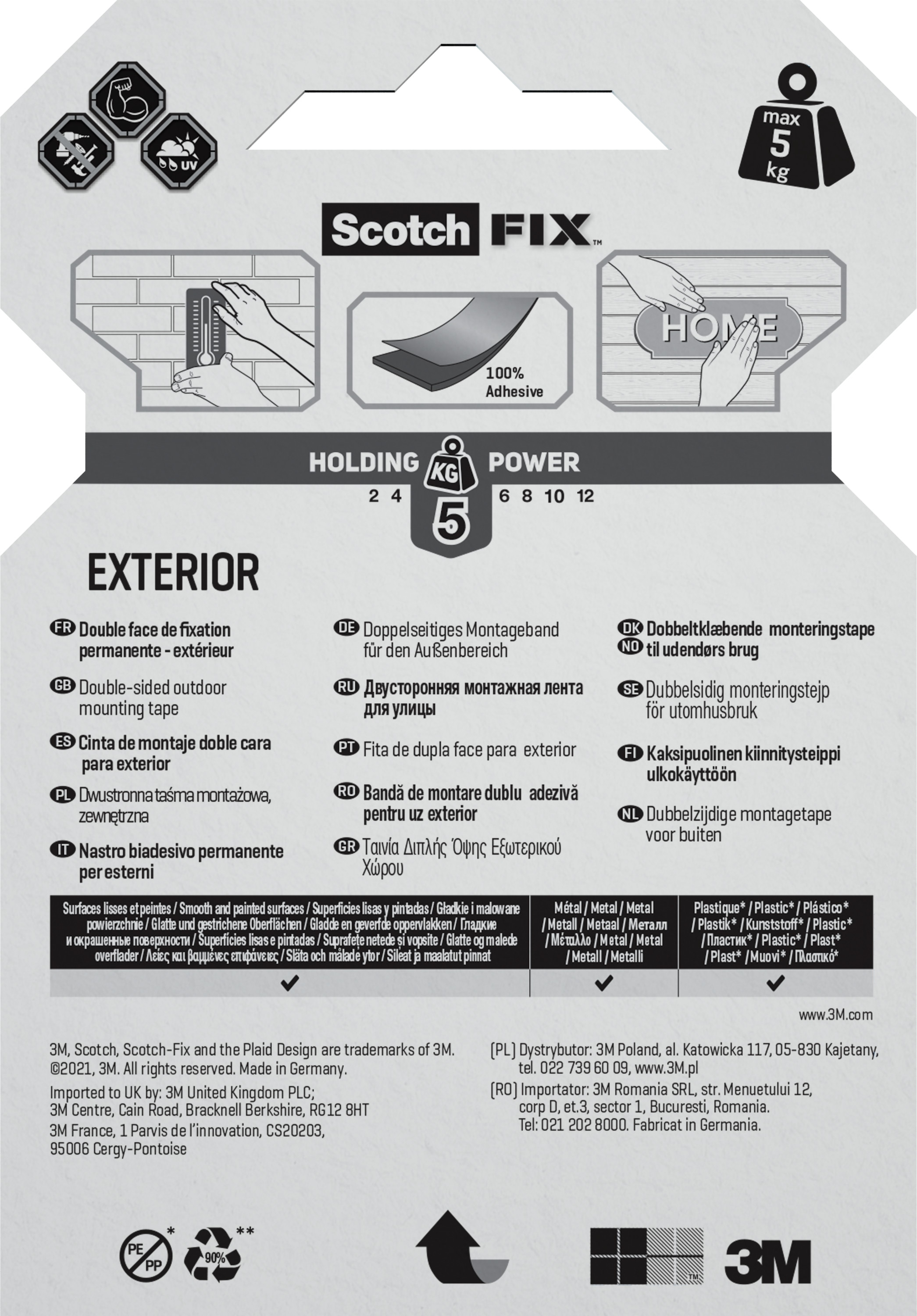 Banda montare 1.5 cm x 1.5 m Rosu  Scotch