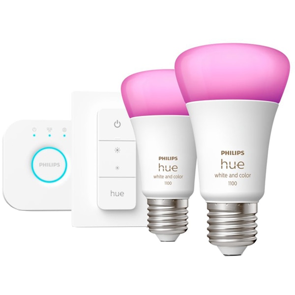 Kit Smart Bec LED PHILIPS Hue 8719514291379 A60 9W (60W), E27, Lumina RGB