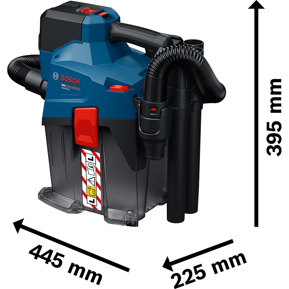 Aspirator umed/uscat BOSCH PRO GAS18V-6LS, 4.5l, 18V, albastru