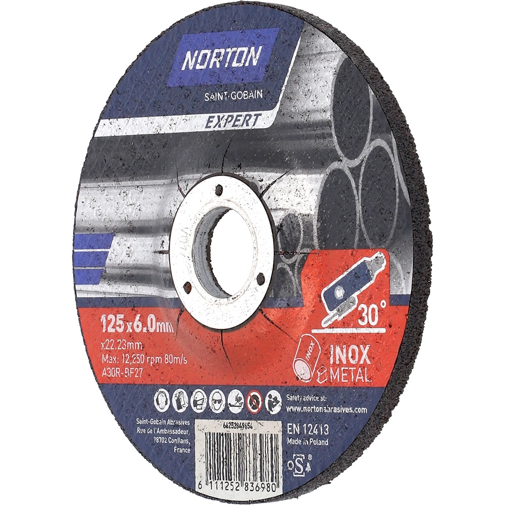 Disc polizare NORTON, 125 x 6 x 22 mm, oxid de aluminiu, maro