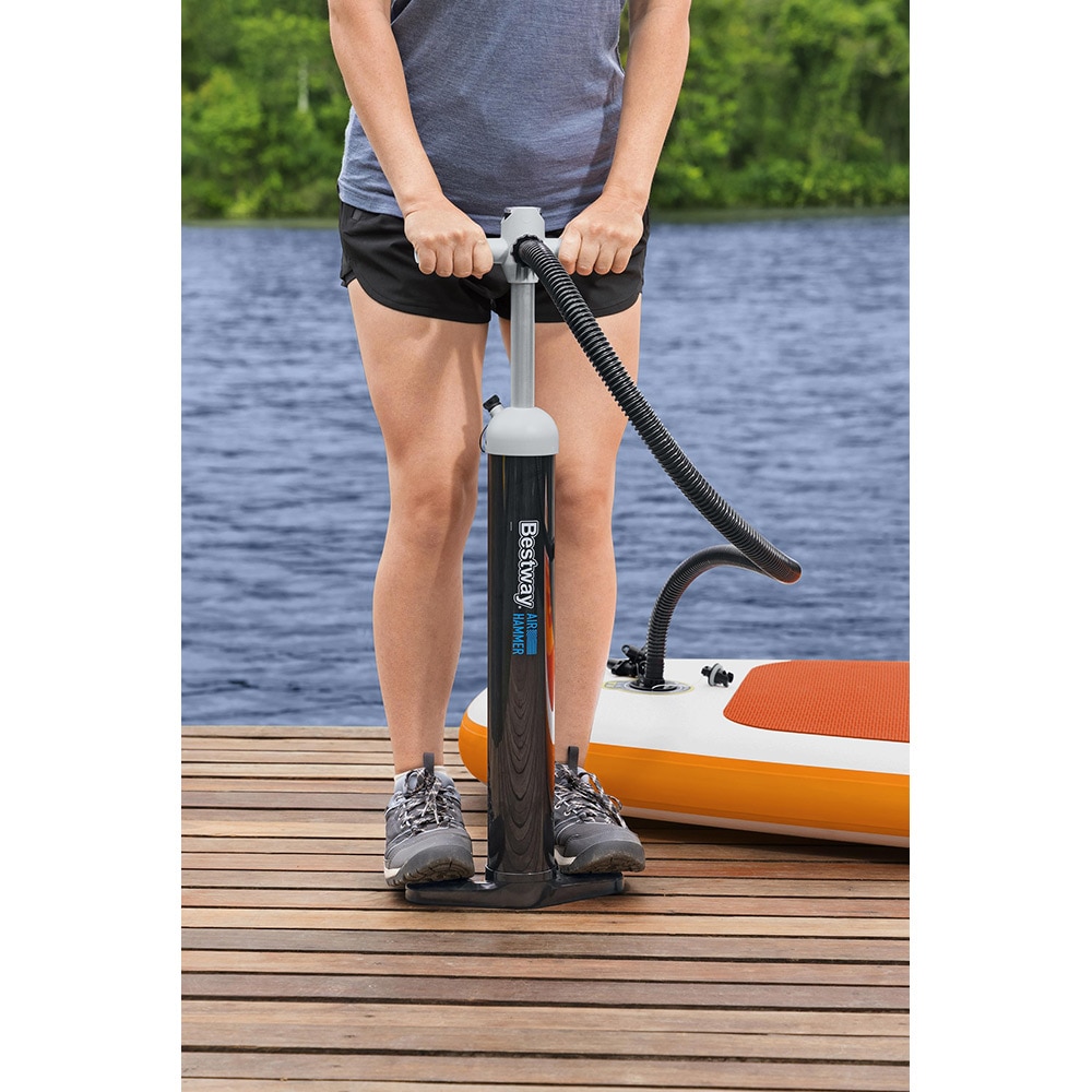 Pompa manuala BESTWAY, cu 5 adaptori de valva, plastic, negru