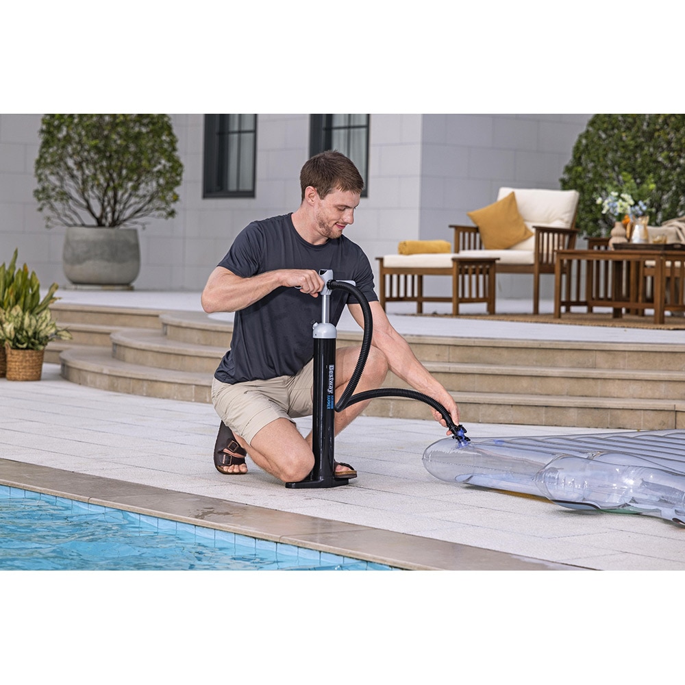 Pompa manuala BESTWAY, cu 5 adaptori de valva, plastic, negru