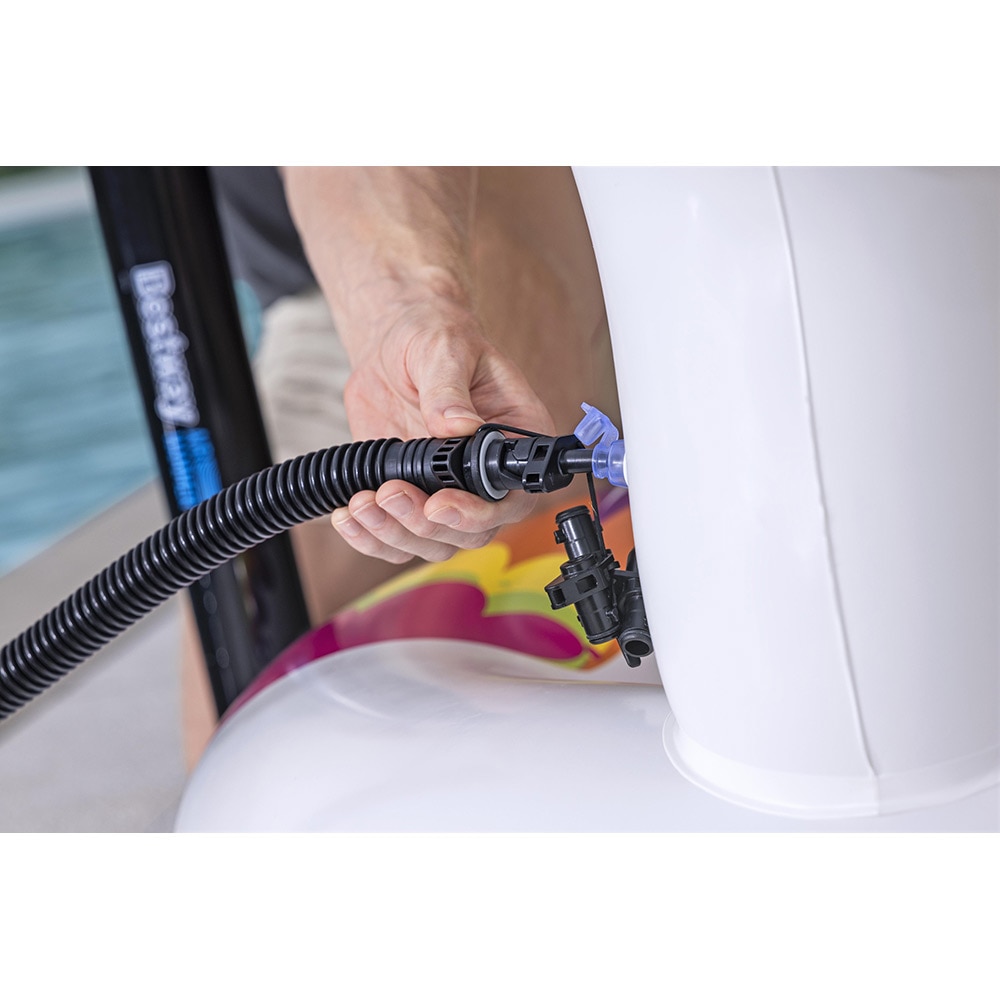 Pompa manuala BESTWAY, cu 5 adaptori de valva, plastic, negru