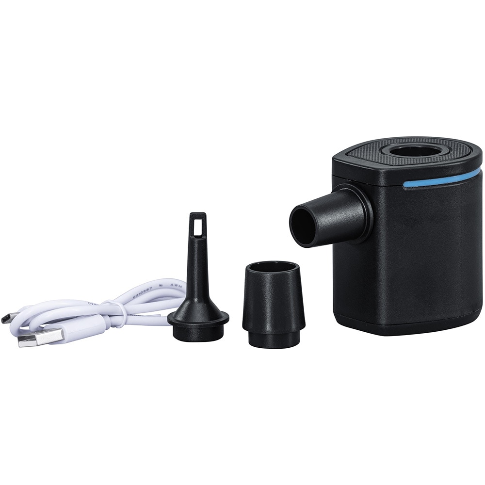 Pompa de aer electrica BESTWAT PowerTouch Pocket, incarcare USB, 90 l/min, 3 adaptor valva, plastic, negru