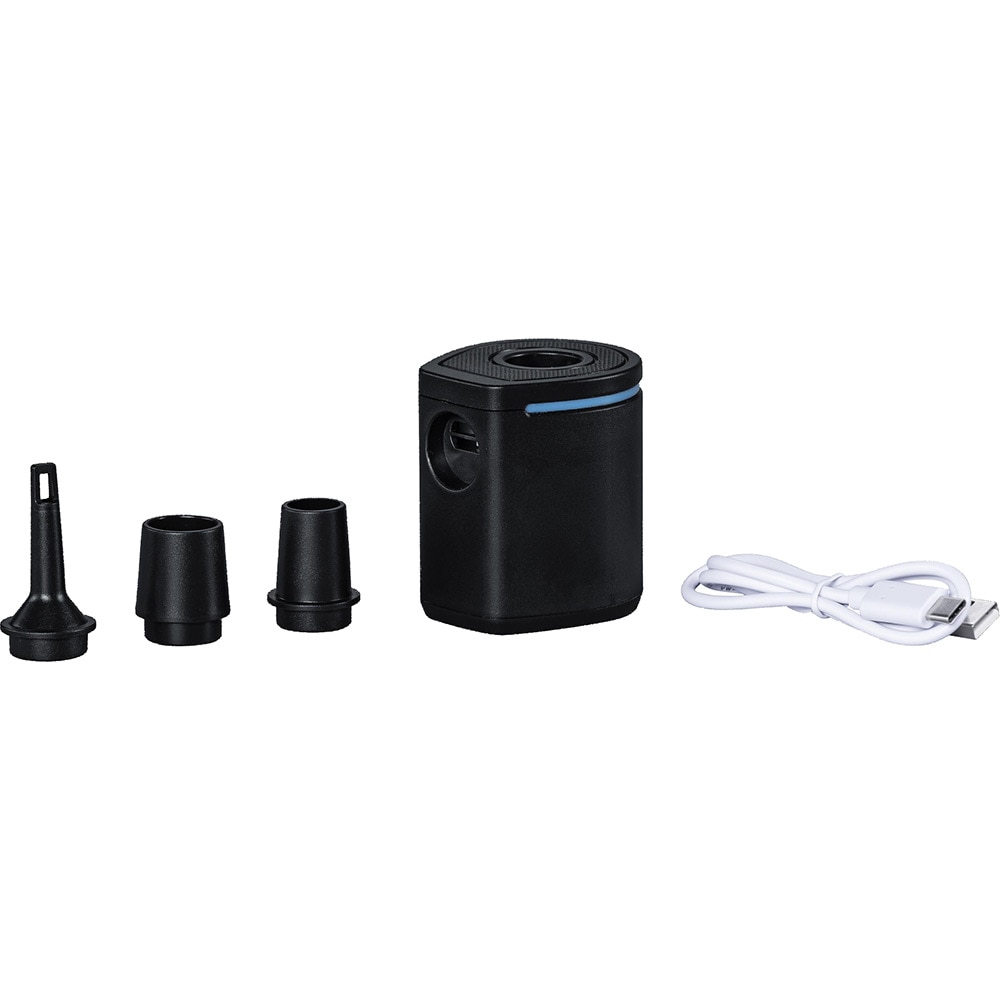 Pompa de aer electrica BESTWAT PowerTouch Pocket, incarcare USB, 90 l/min, 3 adaptor valva, plastic, negru