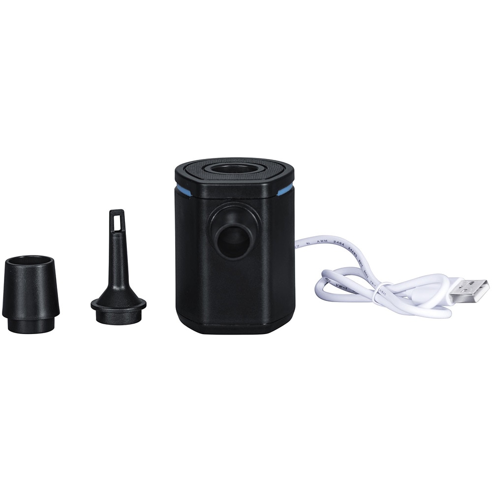 Pompa de aer electrica BESTWAT PowerTouch Pocket, incarcare USB, 90 l/min, 3 adaptor valva, plastic, negru