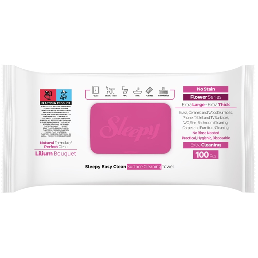 Servetele umede multisuprafete SLEEPY Easy Clean, Lilium Bouquet, 100 bucati
