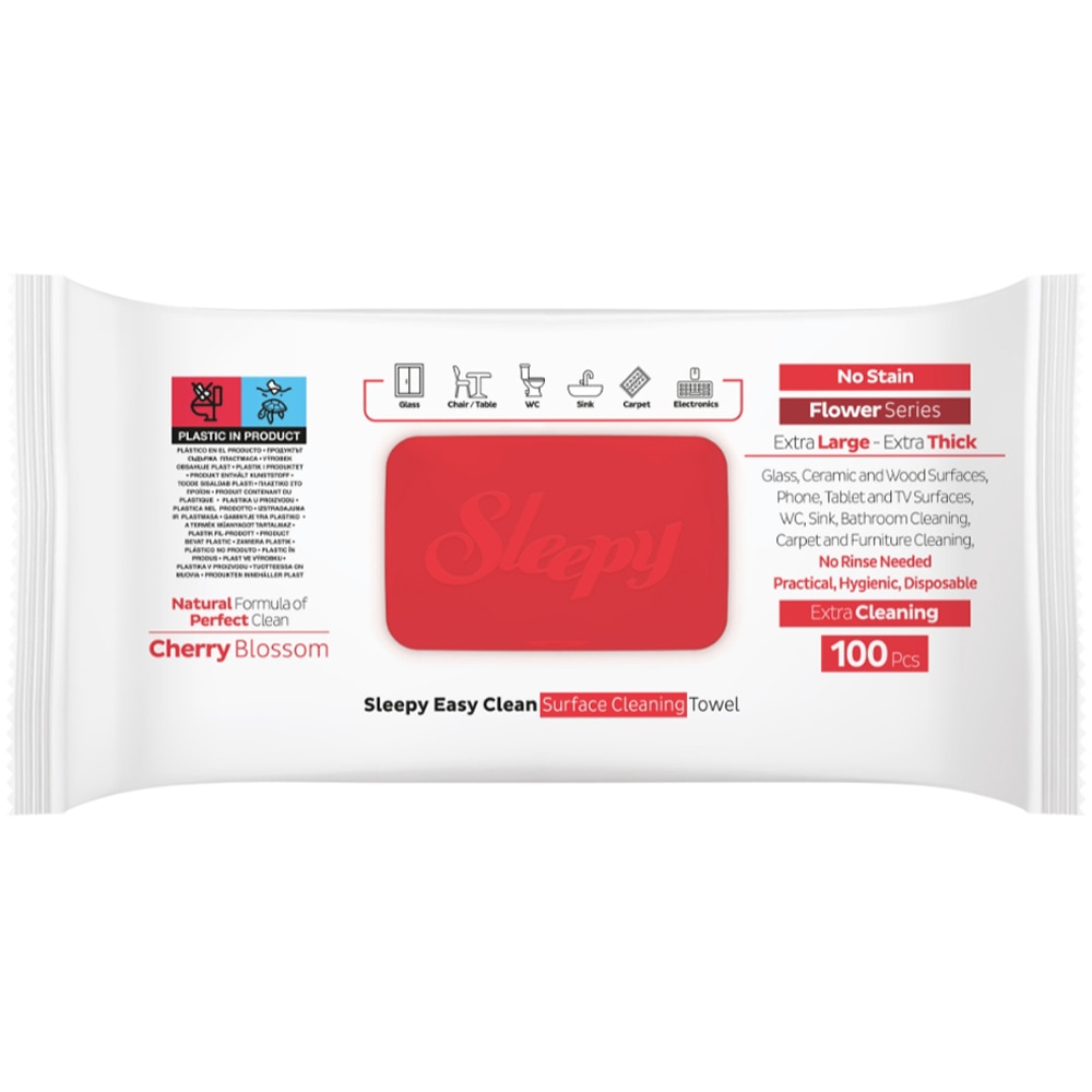 Servetele umede multisuprafete SLEEPY Cherry Blossom, 100 bucati