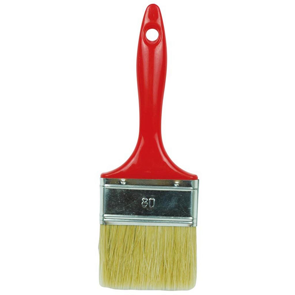 Pensula plata pt vopsit, 5.2 mm, maner plastic rosu, fire mixte