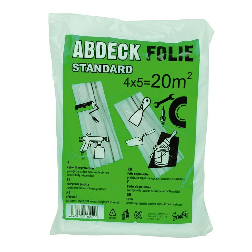 Folie protectie zugravit, standard, 4 x 5 m, 20 mp Abdeck