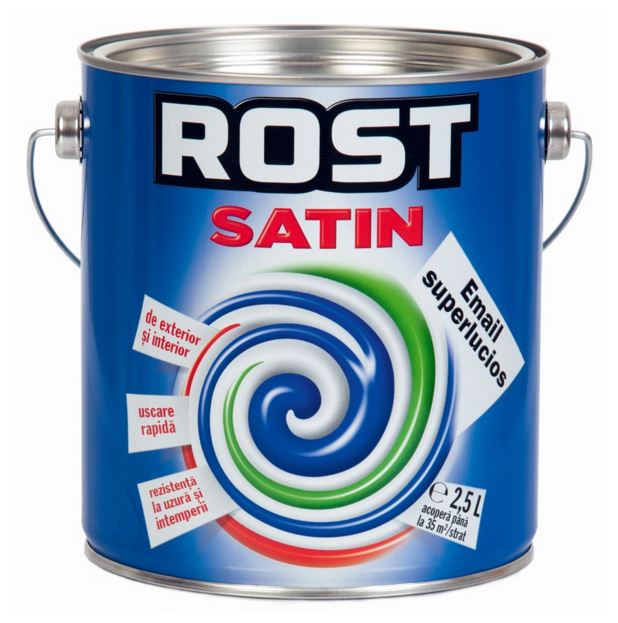 Email satin lucios, interior/exterior, culoare maro, 10 L  Rost