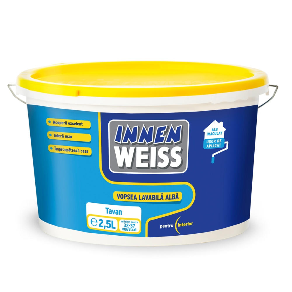 Innenweiss vopsea lavabila alba pentru interior 2,5 L