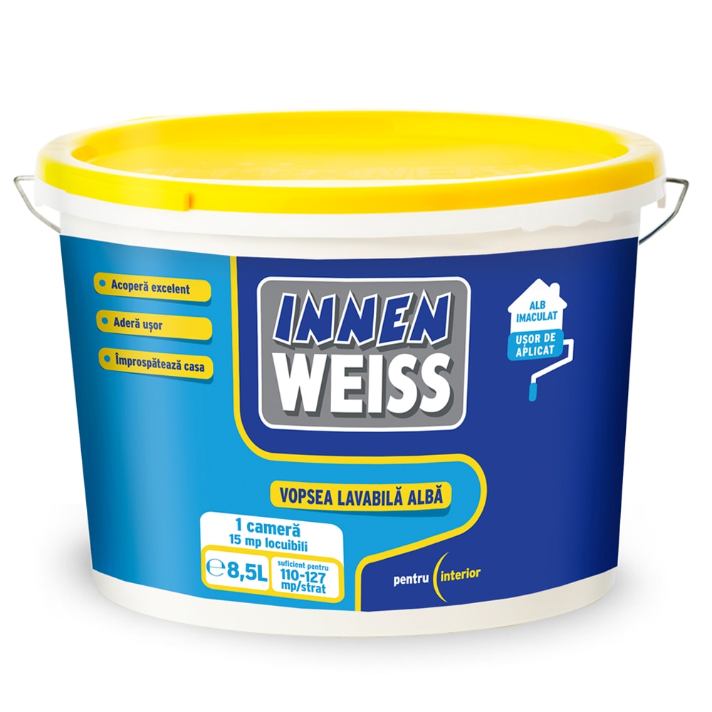 Innenweiss vopsea lavabila alba pentru interior 8,5 L